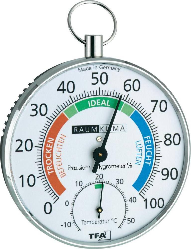 Termometer hygrometer TFA TFA-Dostmann 45.2027 Analog Rund Rund