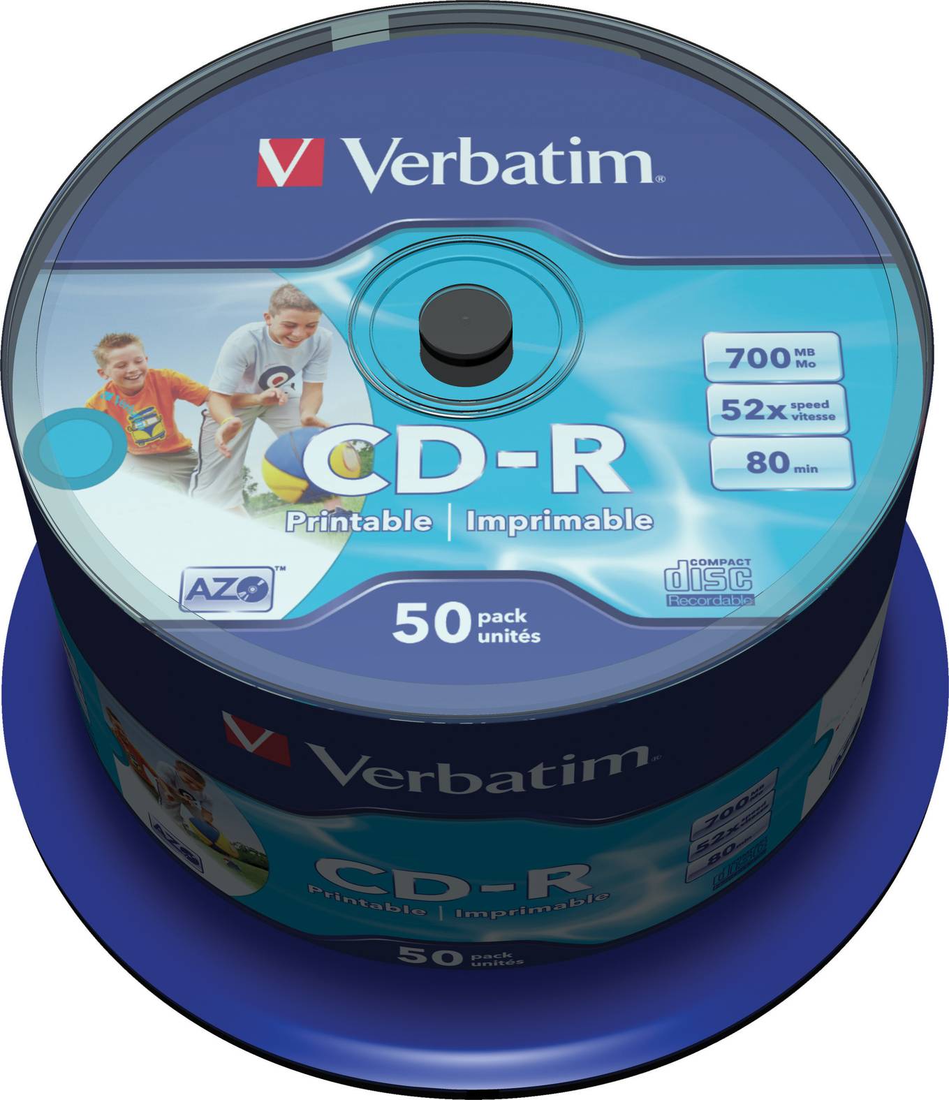 Verbatim CD-R ID Branded 700MB 52x Spindle 50-Pack Wide Inkjet