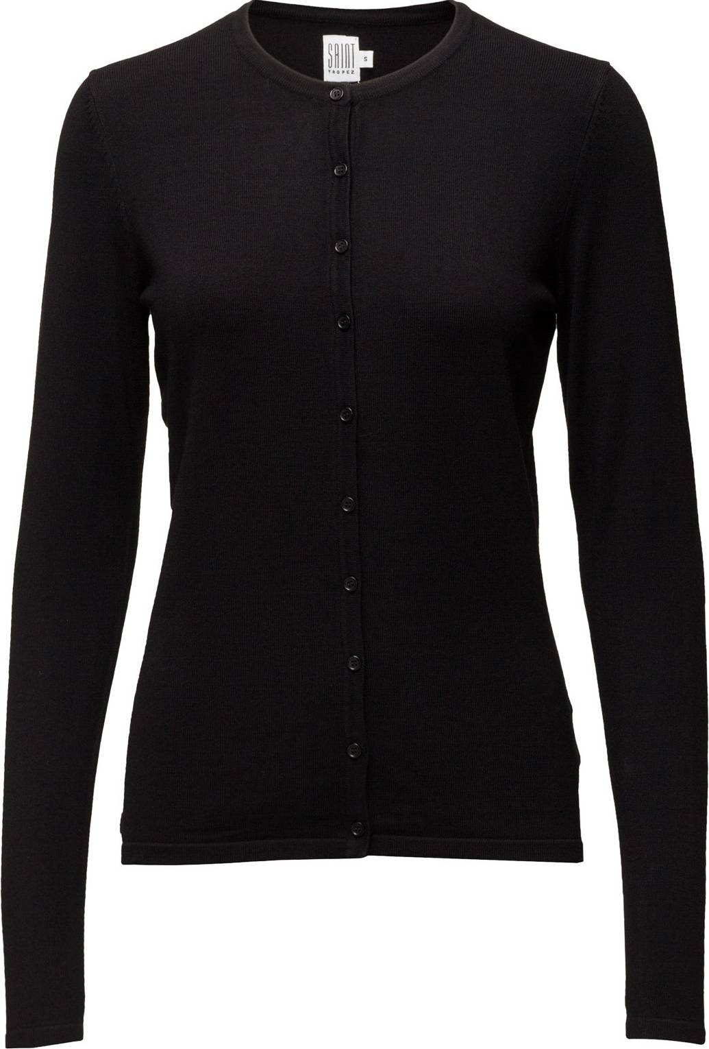 L/S Cardigan R-Neck - Black