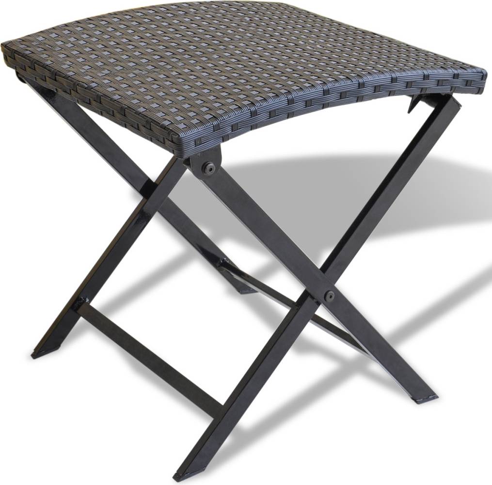 Foldable Rattan Stool - Synthetic Rattan and Steel