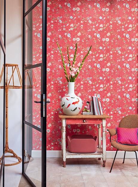 Eijffinger Wallpaper Spring To Life Mehrfarbig Rot Rosa