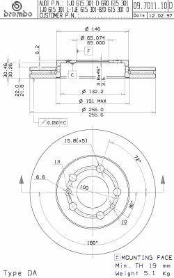Coated Disc Line Remschijf 09.7011.11