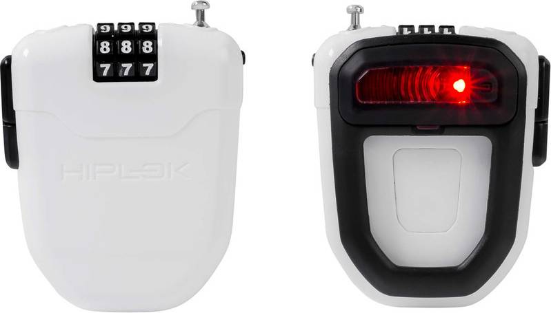 FLX Wearable Retractable Combination Lock with Integrated Rear Light nero nero nero