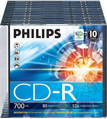 CD-R 700MB 52x Slimcase 10-Pack