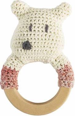 Crochet Rattle Polarbear on Ring
