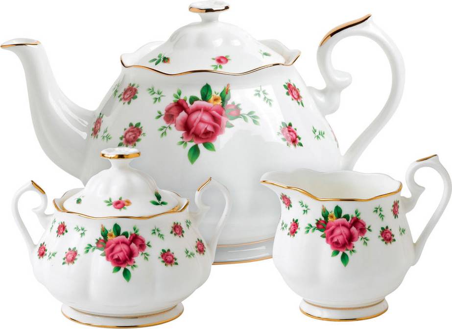 New Country Roses White Tea Set
