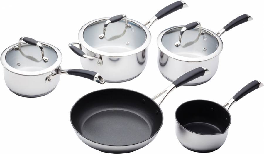 KitchenCraft Master Class Cookware Set with lid 5 Parts