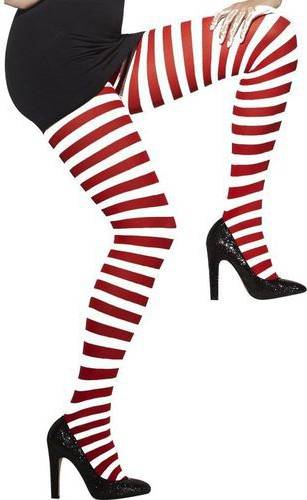 Collant Righe Bianche Rosse
