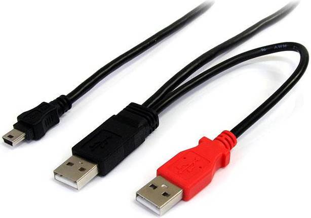 Usb hard drive cable StarTech 2USB A-USB Mini-B 2.0 3ft