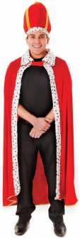 Mens Kings Robe & Hat Costume