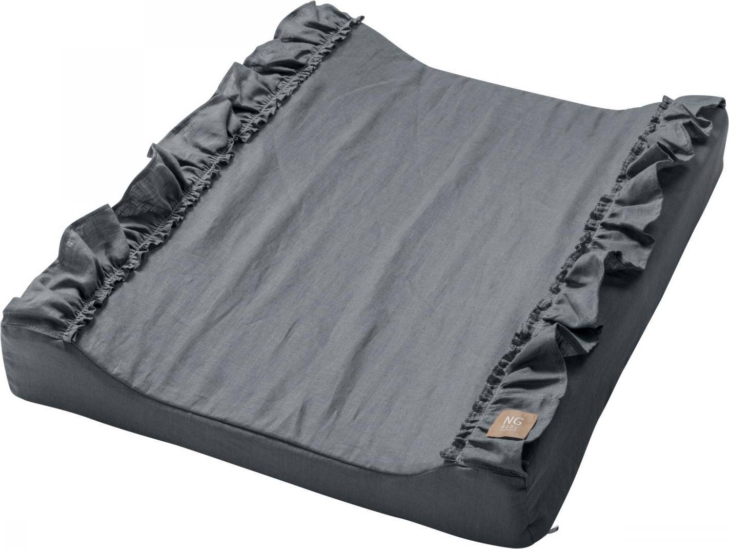 Ng Baby Changing Pad Standard Ruffle Graphite Grey Mood Ruffles