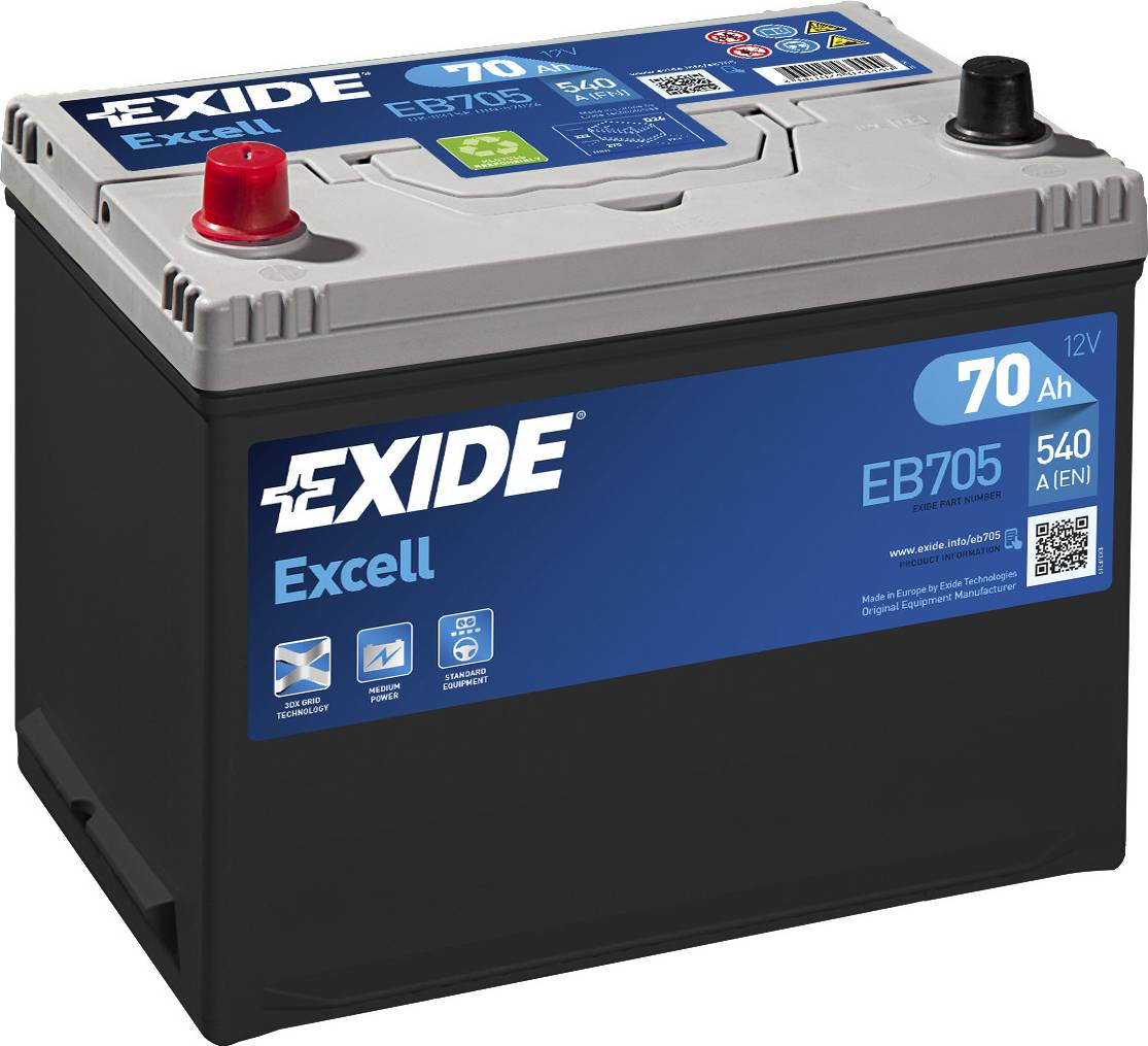 Bilbatteri 12v Exide EB705