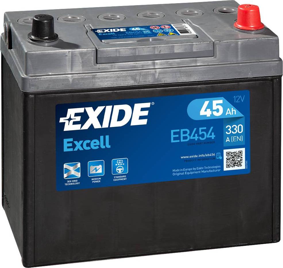 Bilbatteri 12v Exide EB454