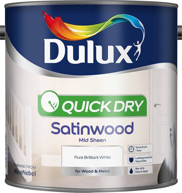 Dulux Quick Dry Wood Paint Brilliant White 2.5L