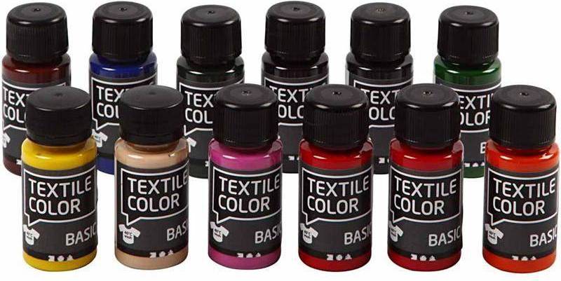 Textile Color Paint Asstd Colours Basic Colors 12x50ml