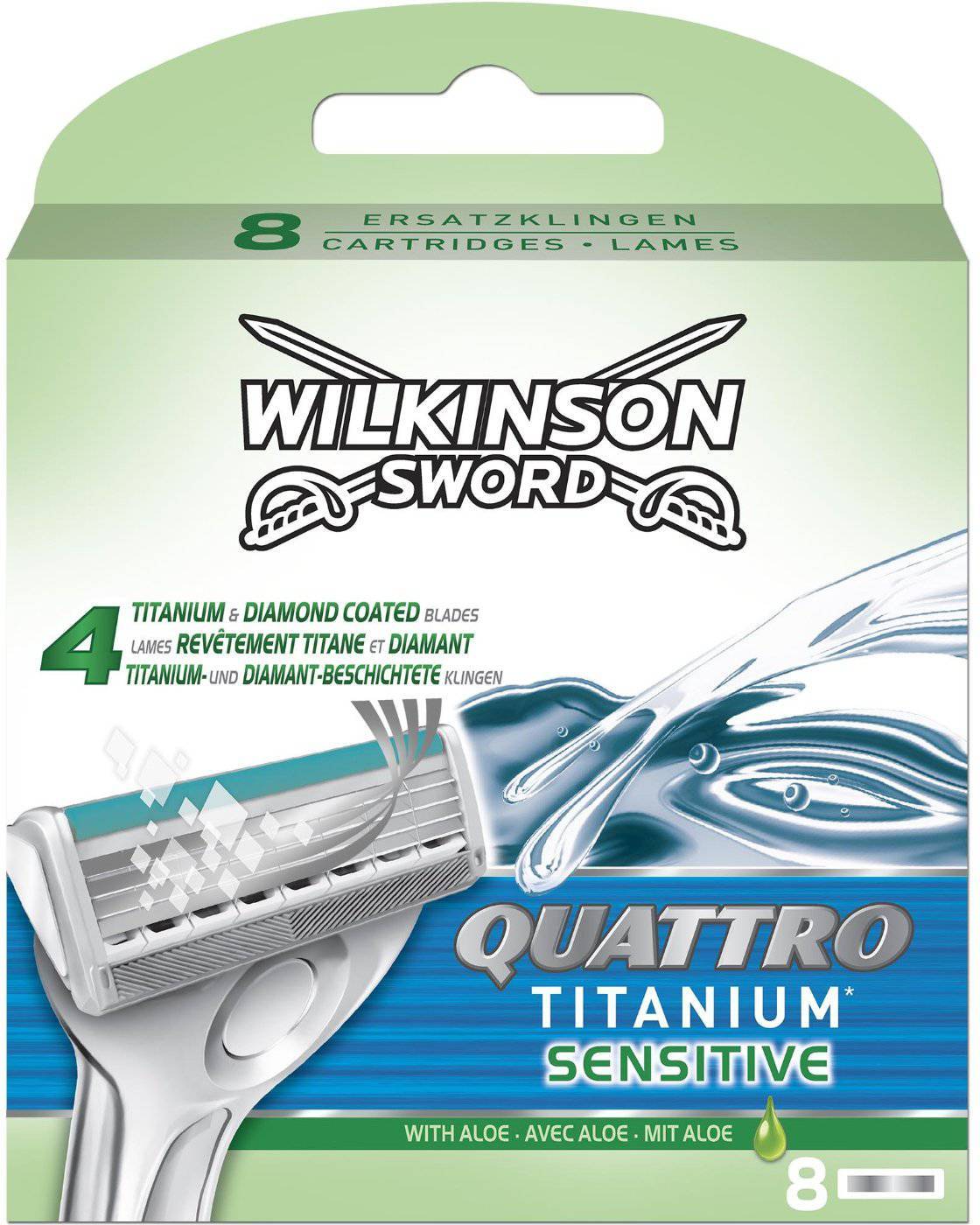 Quattro Essential Titanium Ricambi Sensitive 8 Pezzi