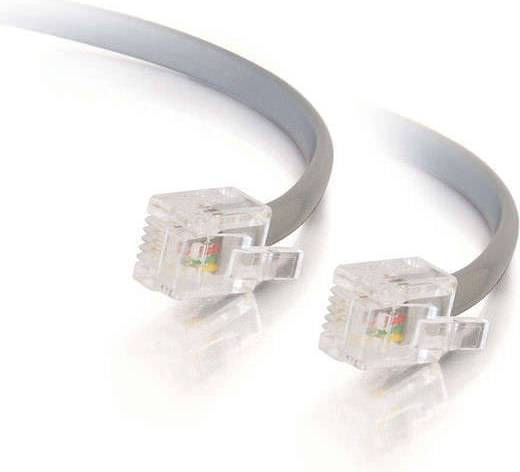 C2G 6P4C Straight Modular RJ11-RJ11 10m