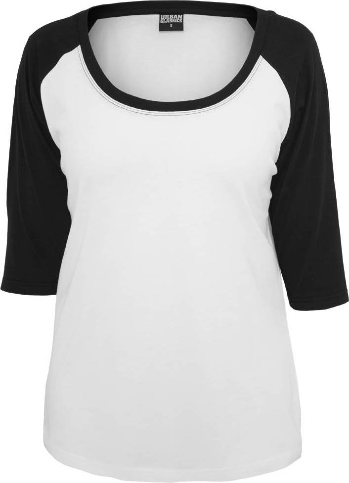 Urban Classics 3/4 Contrast Raglan T-Shirt - Wht/Blk