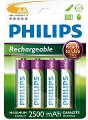 Genopladelig aa batterier Philips R6B4RTU25/10 Compatible 4-pack