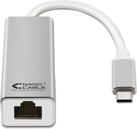 Usb and ethernet cable Nanocable USB C-RJ45 M-F 0.2m