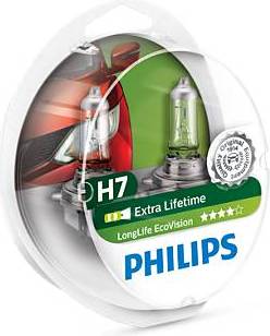 Philips 12972LLECOS2 Fanale LongLife EcoVision H7 2 Pezzi.