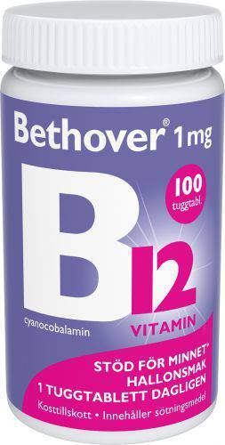 B12 vitaminer Bethover Vitamin B12 Raspberry 100 st