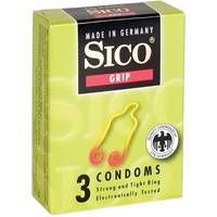 Bild på Sico Grip kondome – med förstärkt rullkant för bättre passform – Naturgummikudde – individuellt förpackad i en låda – 3 delar – Made in Germany kondomer