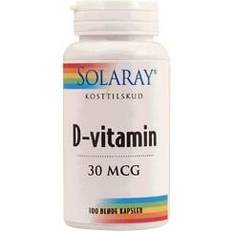 Solaray D-vitaminer Vitaminer & Mineraler Solaray D-Vitamin 30mcg 100 stk