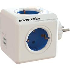 Bleu Bandes électriques et rallonges allocacoc Powercube multiprise 2 ports usb TO-4200