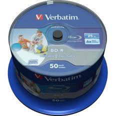 Optische Opslag Verbatim 43812 Blu-ray BD-R SL disc 25 GB 50 stuk(s) Spindel Bedrukbaar