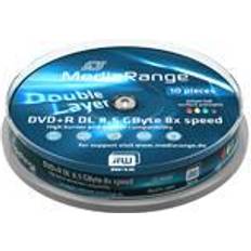 MediaRange DVD+R 8.5GB 8x Spindle 10-Pack Inkjet