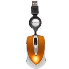 Orange Souris d'ordinateur Verbatim Go Mini Optical Travel Mouse USB Orange Volcanique