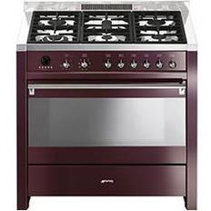 Smeg gasspis 90cm Smeg CS19RW-7 Röd