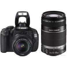 Fotocamere Digitali Canon EOS 600D KIT 18-55 55-250 IS Risoluzione 18 Mpx Filmati HD Display 3' inclinabile Scatto continuo a 3,7 fps AF a 9 punti