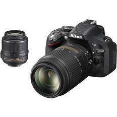 Nikon D5200 Nero Kit AF-S DX 18-55 mm VR 55-300mm VR Sensore CMOS 24.1 Mpx Display 3' Filmati Full HD Stabilizzata Europa