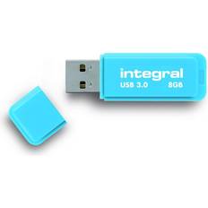 Integral 8GB Neon USB Flash Drive, USB 2.0, Type-A, 0 60 C, Blu, Windows ME XP Vista 7 Mac OS 8.6 9.0 OS X Linux v2.4.0