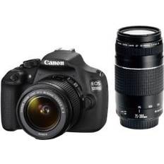 Canon EOS 1200D Nero Kit 18-55 mm DC III 75-300mm DC III Sensore CMOS 18Mpx Display 3'' Filmati Full HD GPS