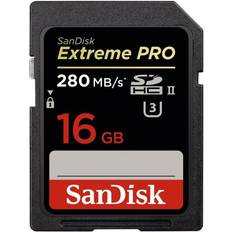 SanDisk 16 GB - SDHC Minneskort SanDisk Extreme Pro SDHC UHS-II U3 280MB/s 16GB