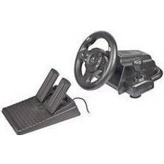 PC Wheel & Pedal Sets Tracer Drifter Steering Wheel with Pedal - Black