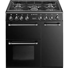 90cm Cuisinières à gaz Smeg BM93BL Noir