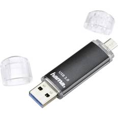 Hama Laeta Twin, 64GB 64GB USB 3.0 (3.1 Gen 1) Tipo-A Nero unità flash USB