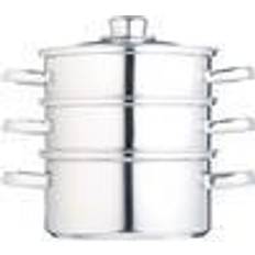 Ånginsats Buljonggrytor KitchenCraft Three Tier Stainless Steel med lock 18 cm