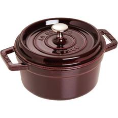 Fonte Ustensiles de cuisine Staub Round Eggplant avec couvercle 2.6 L 22 cm