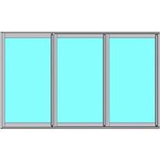 Novoroom 2300-2365mm Energi SV Aluminium Skjutfönster 2-glasfönster 230x236cm
