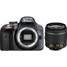 Fotocamere Reflex Nikon D3300 Nero Kit 18-55 VR AF-P Sensore CMOS DX 24Mpx Display 3'' Filmati Full HD Wi-Fi Ready