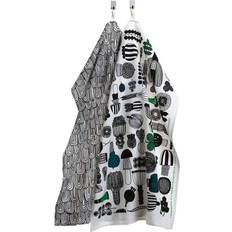 Marimekko Puutarhurin Parhaat Viskestykke Hvid, Sort, Grøn (70x47cm)
