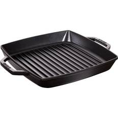 Heat Resistant Handles Grilling Pans Staub Cast Iron Square Black 28 cm