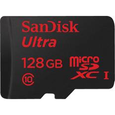 SanDisk 128 Go Cartes Mémoire & Clés USB SanDisk Carte mémoire microSDXC 128Go UHS-I Class10 Adaptateur inclus Gris