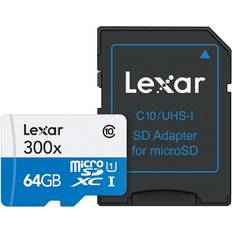 Lexar Media High Performance MicroSDXC Class 10 UHS-l U1 45/20MB/s 64GB (300x) +Adapter
