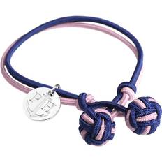 Knotbracelet Armband 21.5cm - Marinblå/Rosa/Silver